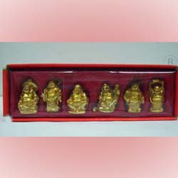 SET OF 6 GOLDEN BUDDHAS